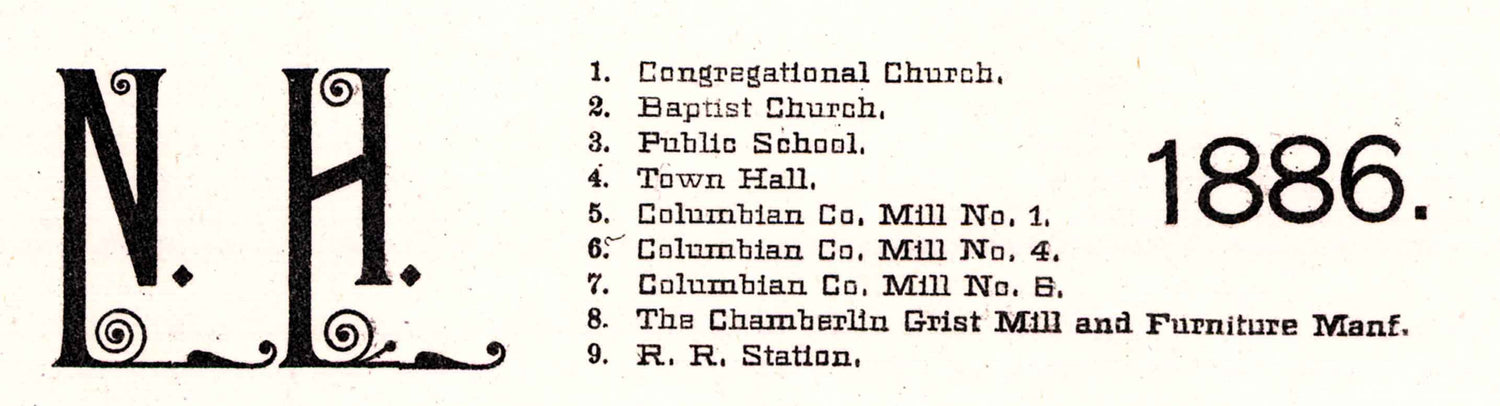 1886 Panoramic Map of Greenville New Hampshire