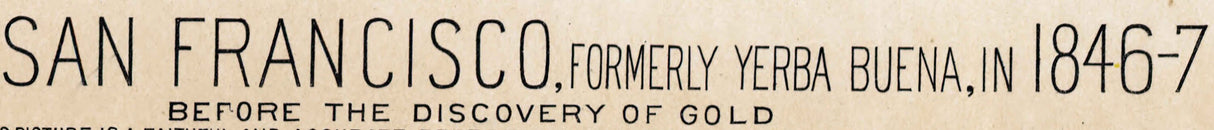 1884 Panoramic map of San Francisco Before the Discovery of Gold California