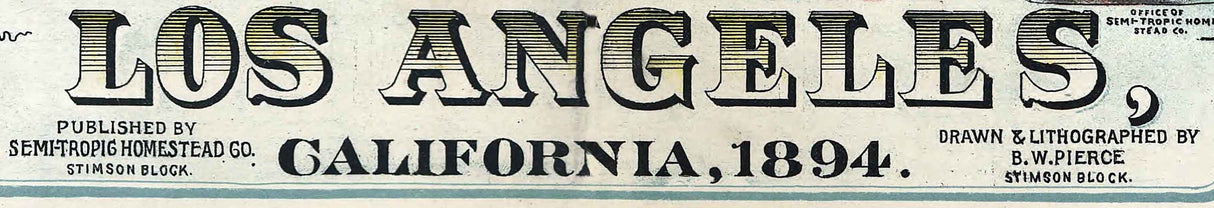 1894 Panoramic Map of Los Angeles California