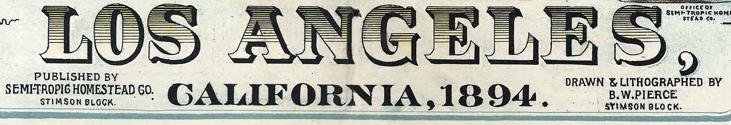1894 Panoramic Map of Los Angeles California