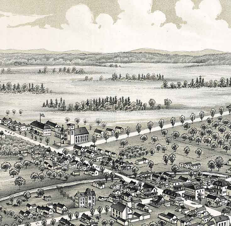 1899 Panoramic Map of West Chazy New York