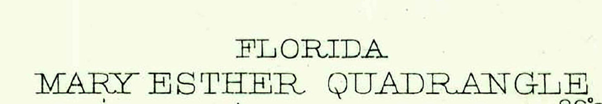 1938 Topo Map of Mary Esther Florida Quadrangle Fort Walton Beach
