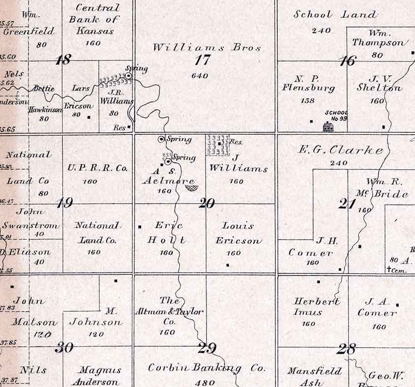 1884 Map of Bonaville Township McPherson County Kansas