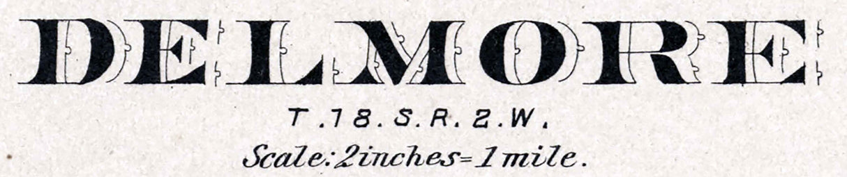 1884 Map of Delmore Township McPherson County Kansas
