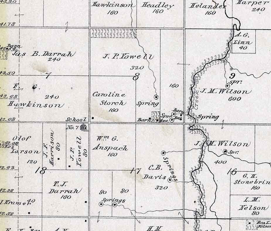 1884 Map of Harper Township McPherson County Kansas