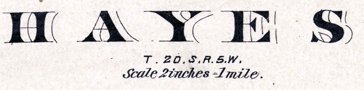 1884 Map of Hayes Township McPherson County Kansas