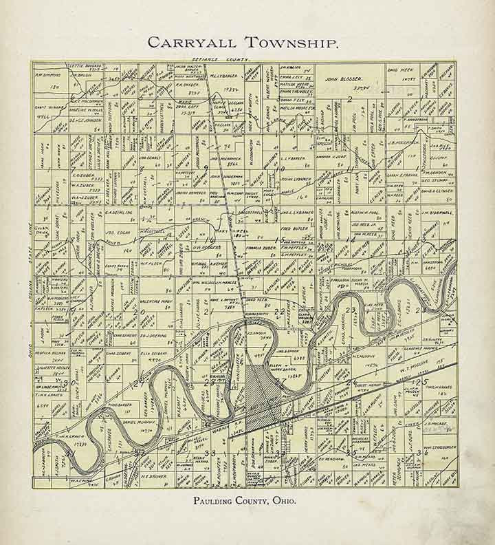 1905 Map of Carryall Township Paulding County Ohio
