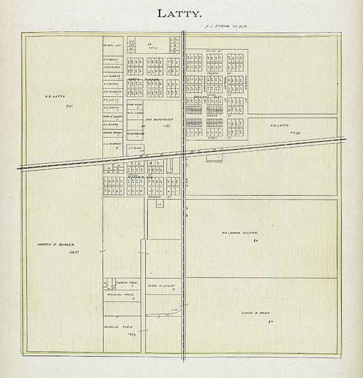 1905 Map of Latty Paulding County Ohio