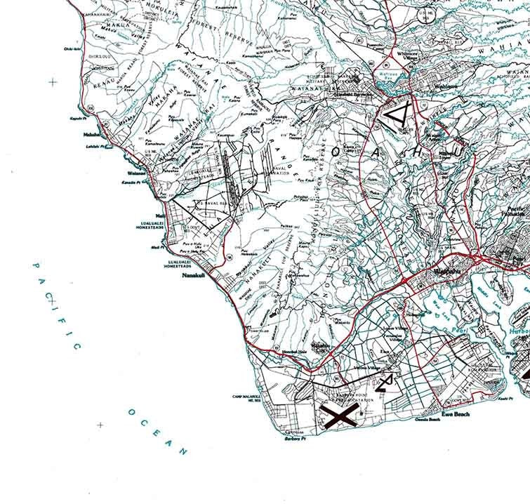 1975 Topo Map of Honolulu Hawaii Quadrangle