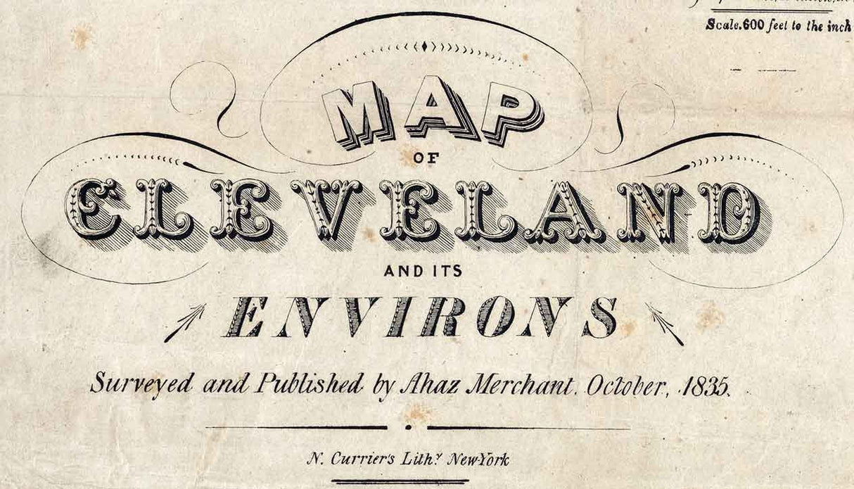 1835 Map of Cleveland Ohio and Environs
