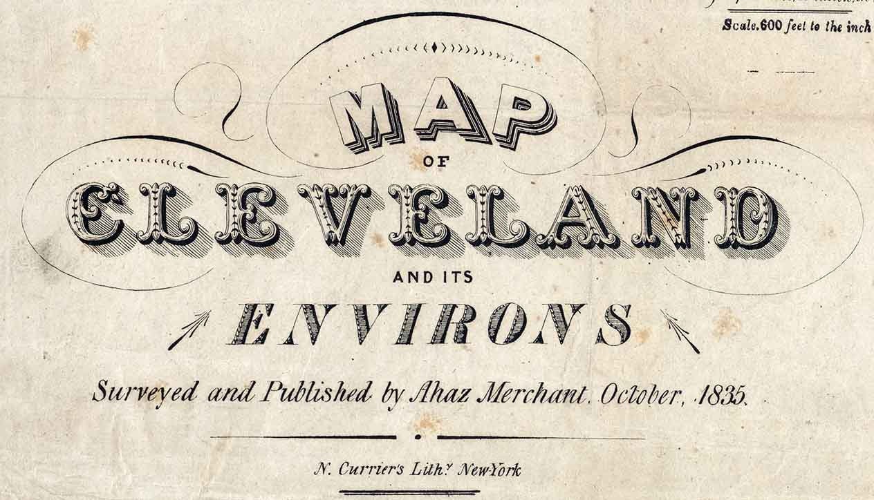 1835 Map of Cleveland Ohio and Environs