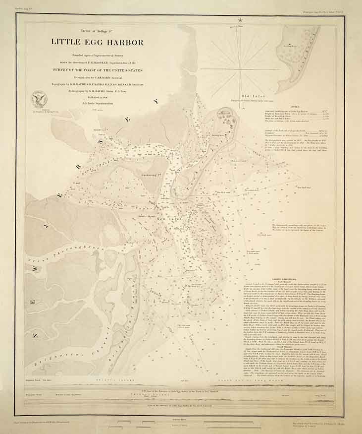 1846 Nautical Map of Little Egg Harbor New Jersey