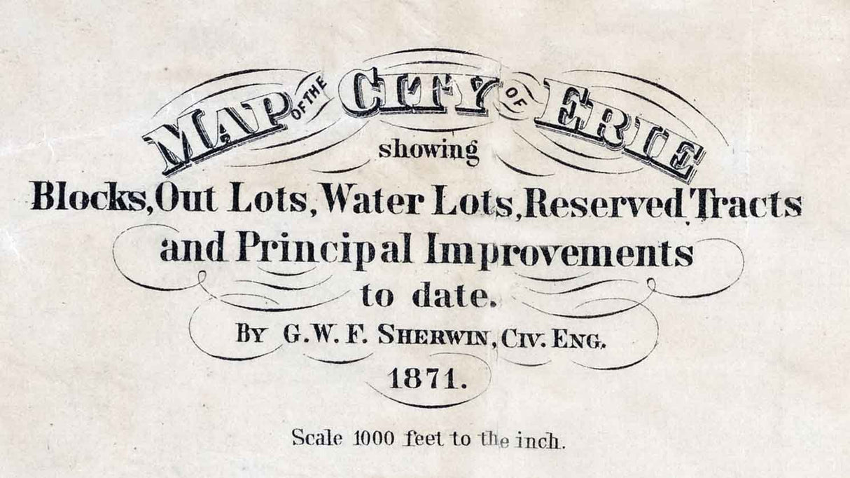 1871 Map of the city of Erie Pennsylvania