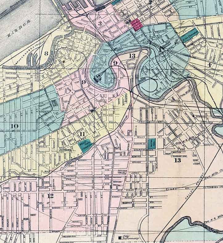 1881 Map of Cleveland Ohio
