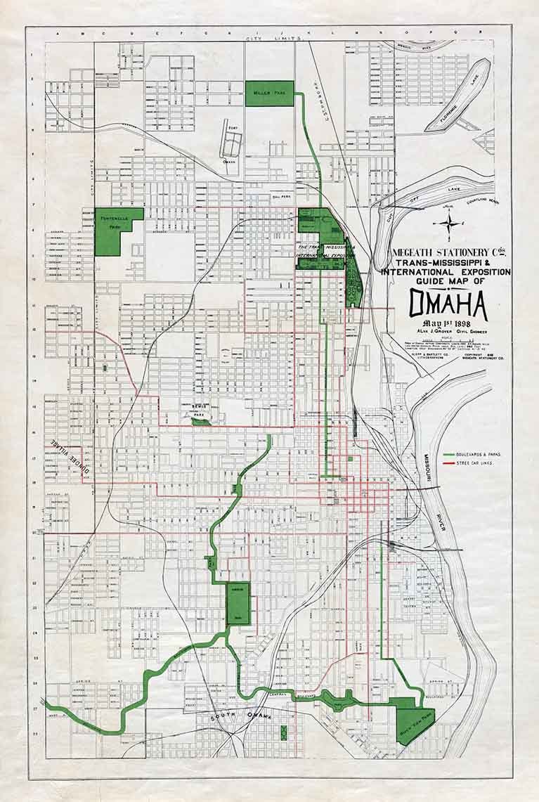 1898 Map of Omaha Nebraska