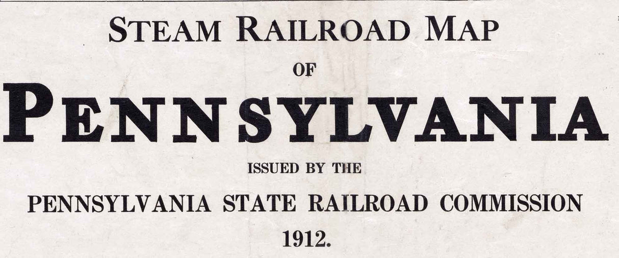 1912 Steam Railroad Map of Pennsylvania Pittsburgh Philadelphia
