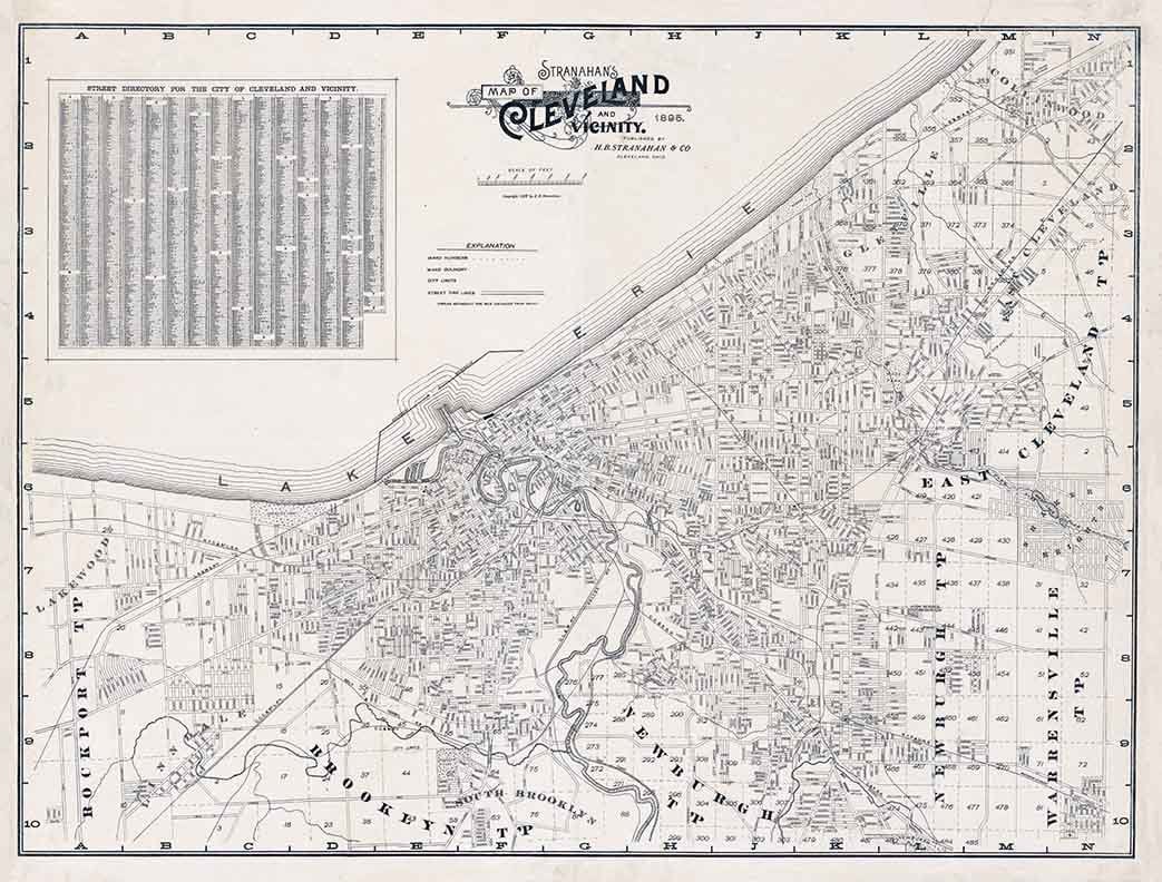 1895 Map of Cleveland Ohio