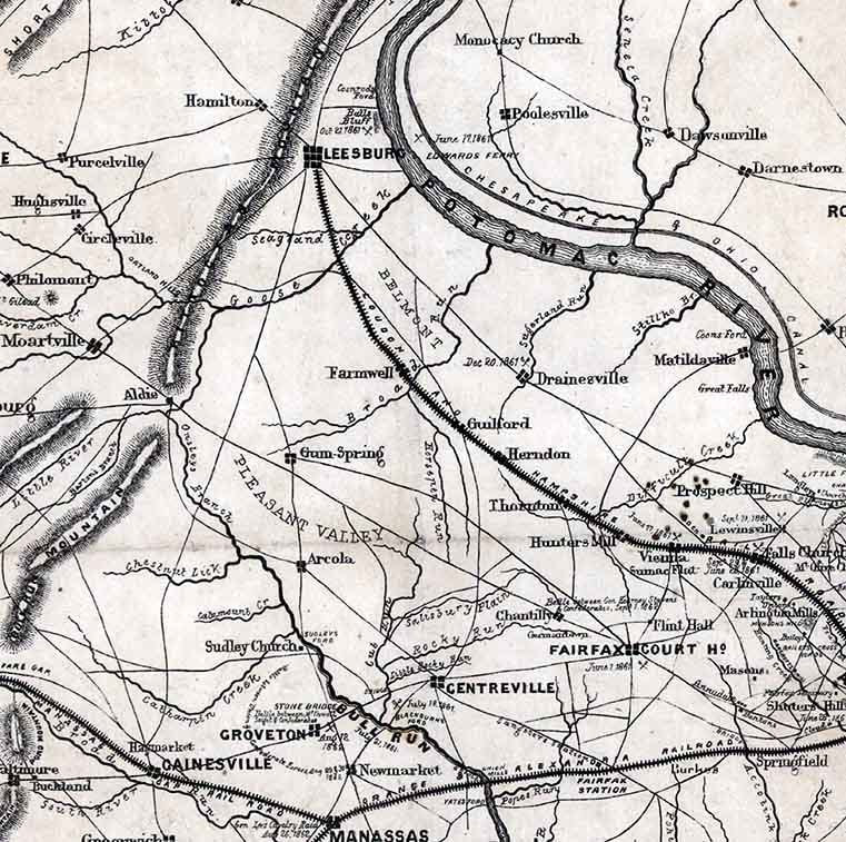 1862 Map of the Seat of War Virginia