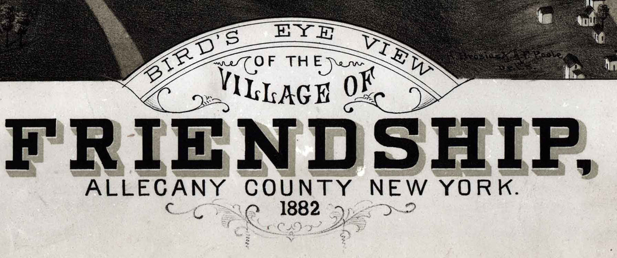 1882 Panoramic Map of Friendship Allegany County New York