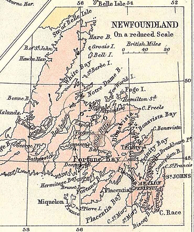 1874 Map of Canada Eastern Provinces and NewFoundLand
