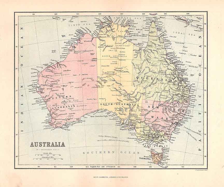 1888 Map of Australia