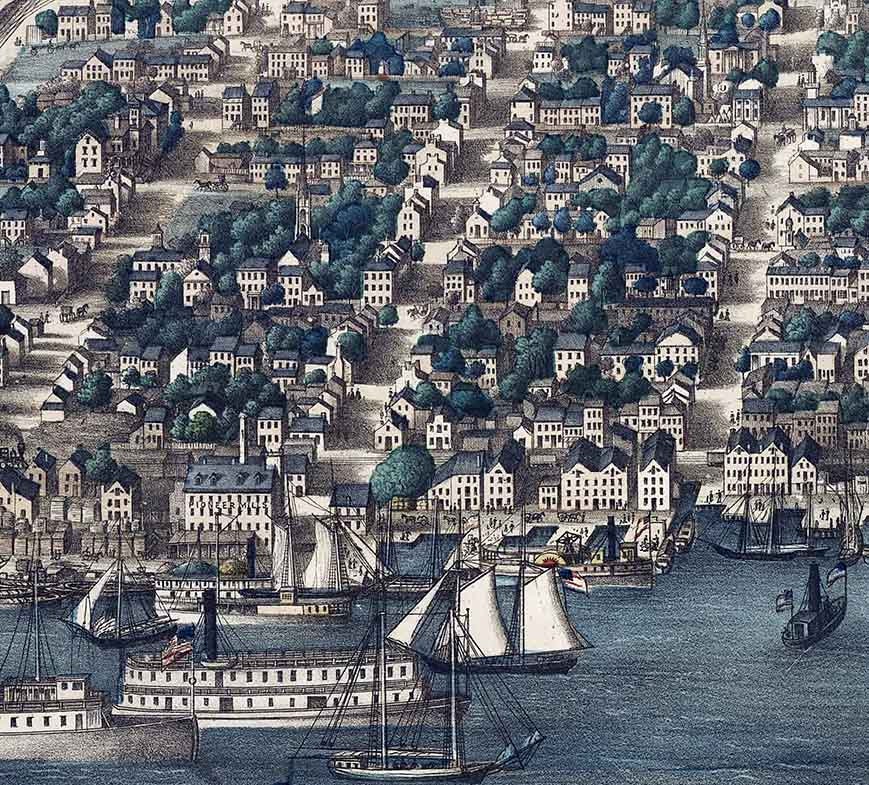 1863 Panoramic Map of Alexandria Virginia