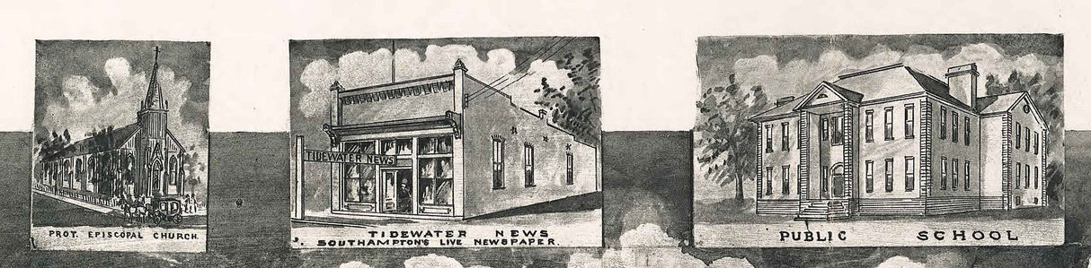 1907 Panoramic Map of Franklin Southampton County Virginia