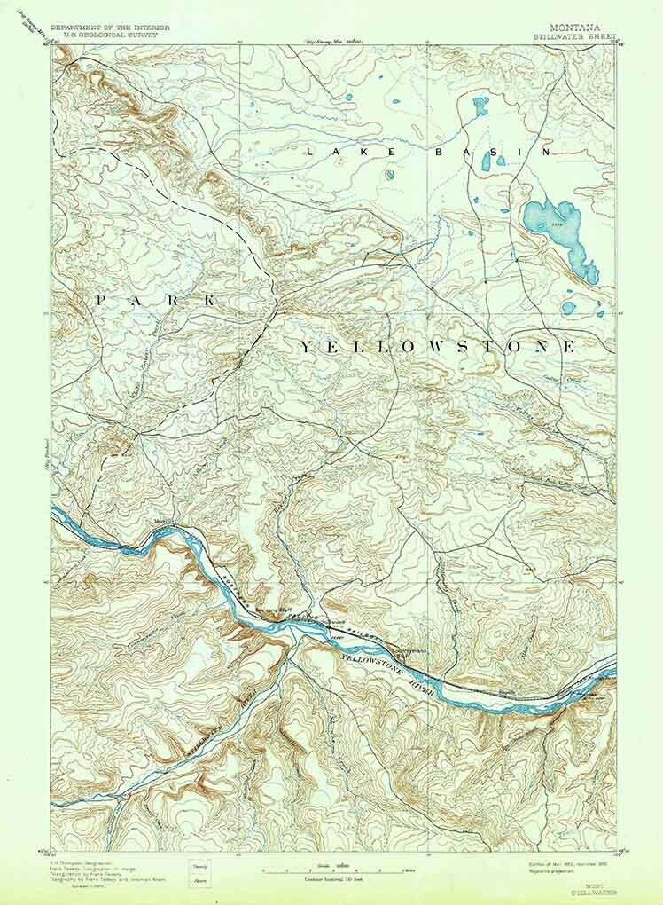 1892 Topo Map of Stillwater Montana