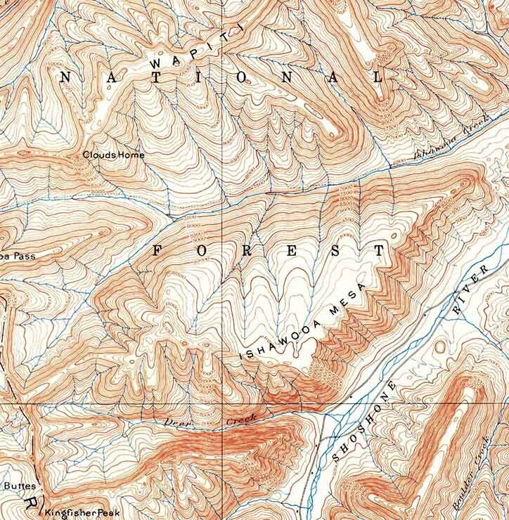 1893 Topo Map of Ishawooa Wyoming Teton National Forest