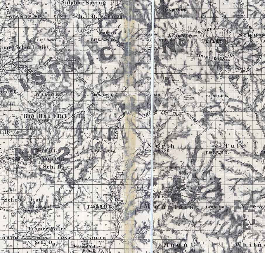 1884 Map of Tulare County California