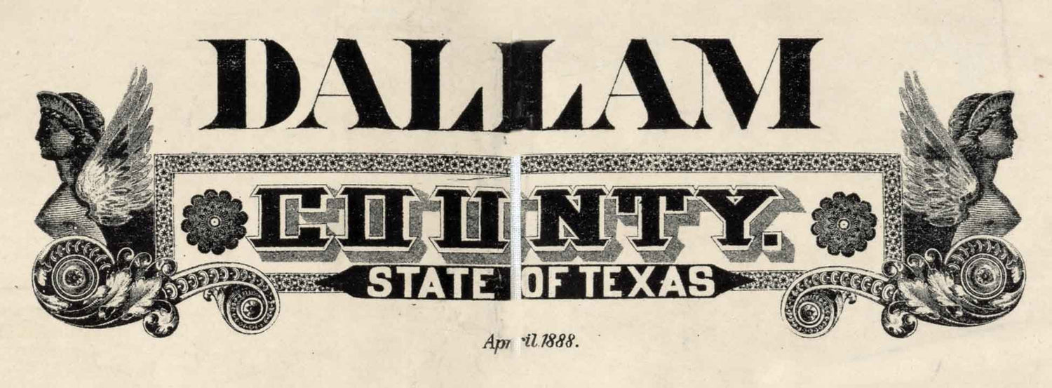 1888 Farm Line Map of Dallam County Texas