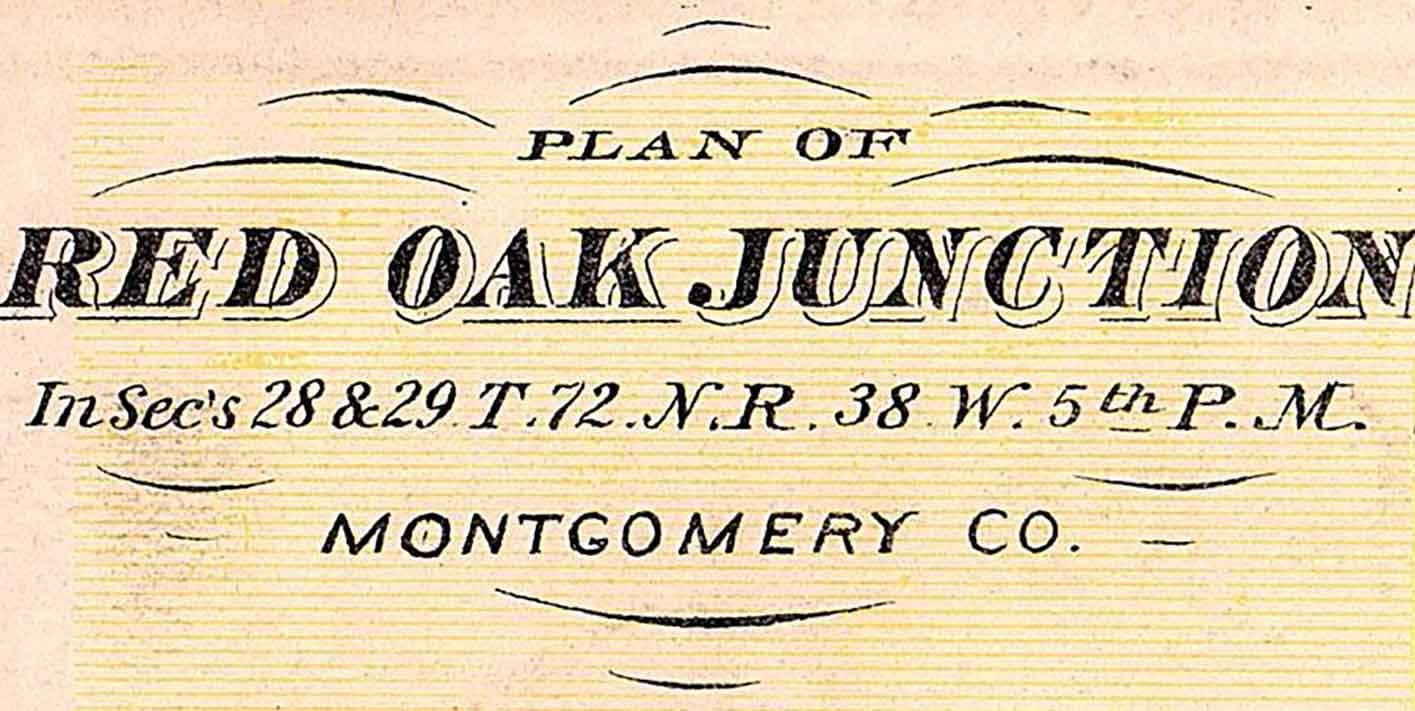 1875 Map of Red Oak Junction Montgomery County Iowa