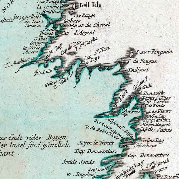 1785 Map of Newfoundland and Labrador Canada