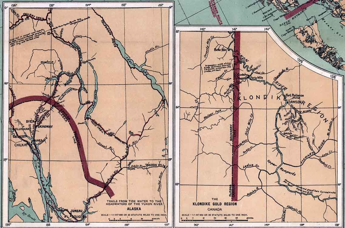 1898 Map of Gold and Coal Fields of Alaska