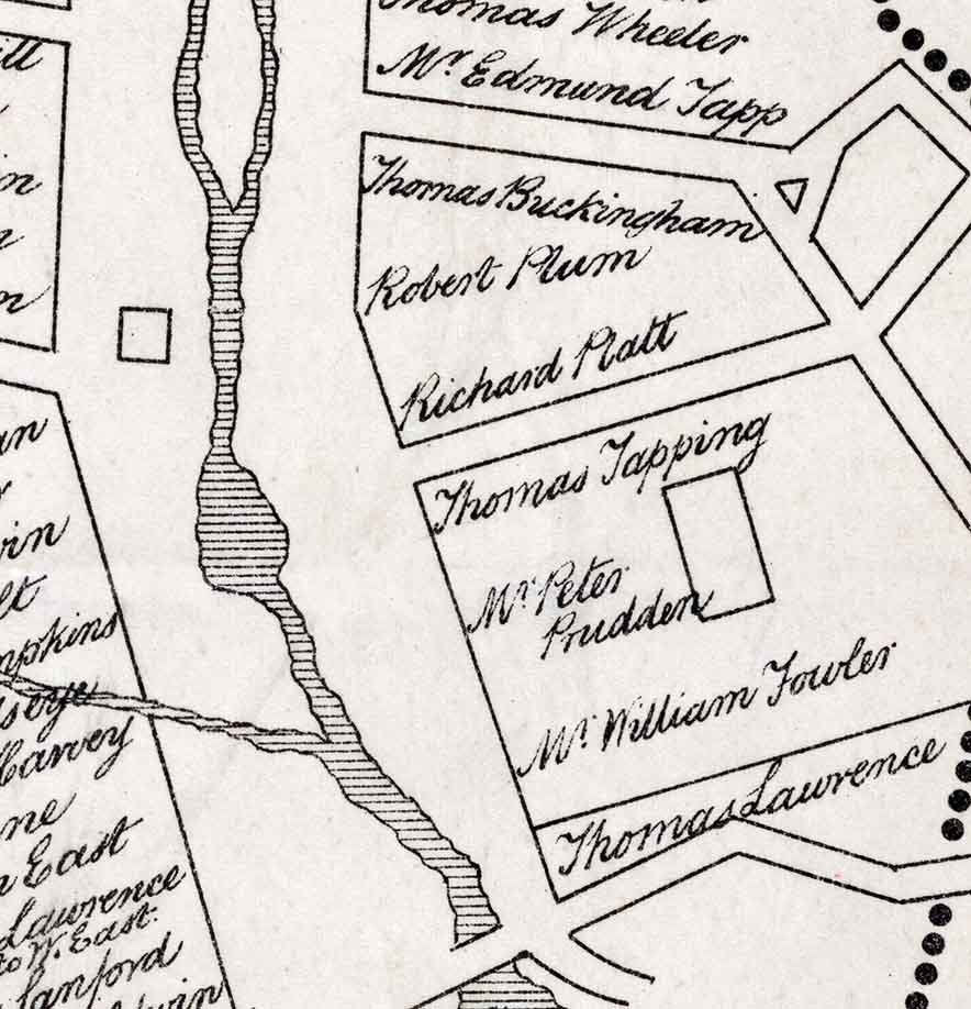 1646 Map of Milford Connecticut