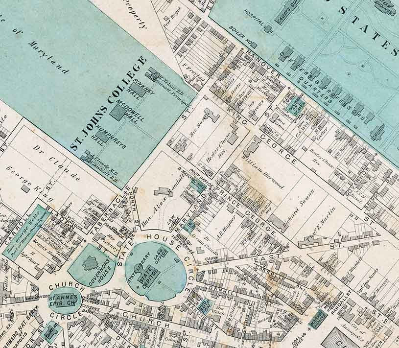 1878 Map of Annapolis Maryland