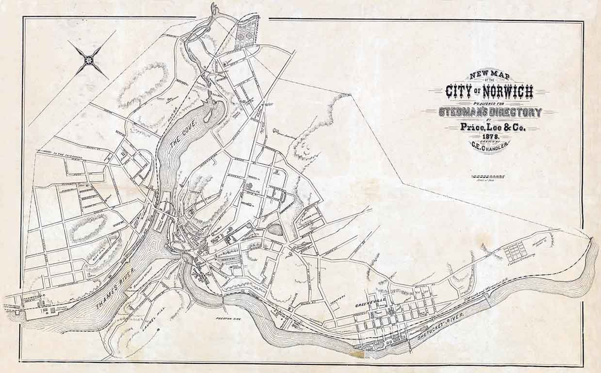 1878 Map of Norwich Connecticut