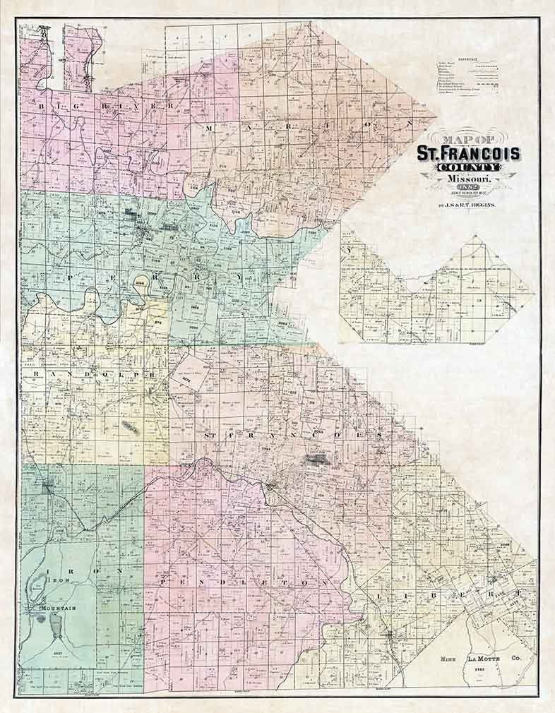 1882 Map of St Francois County Missouri