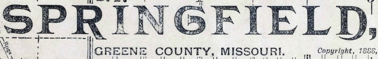 1888 Map of Springfield Greene County Missouri