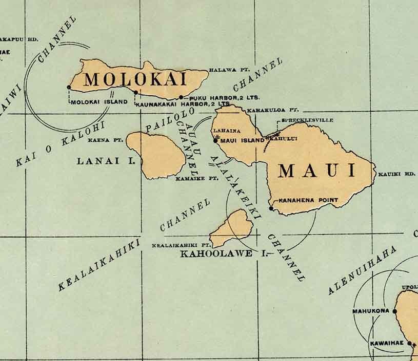 1898 Map of Hawaii and Puerto Rico