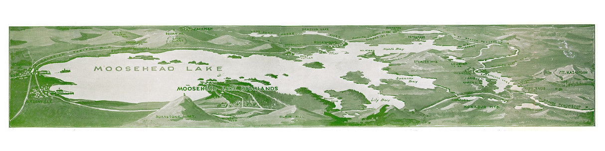 Moosehead Lake Maine Panoramic Map