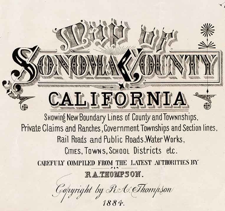 1884 Map of Sonoma County California