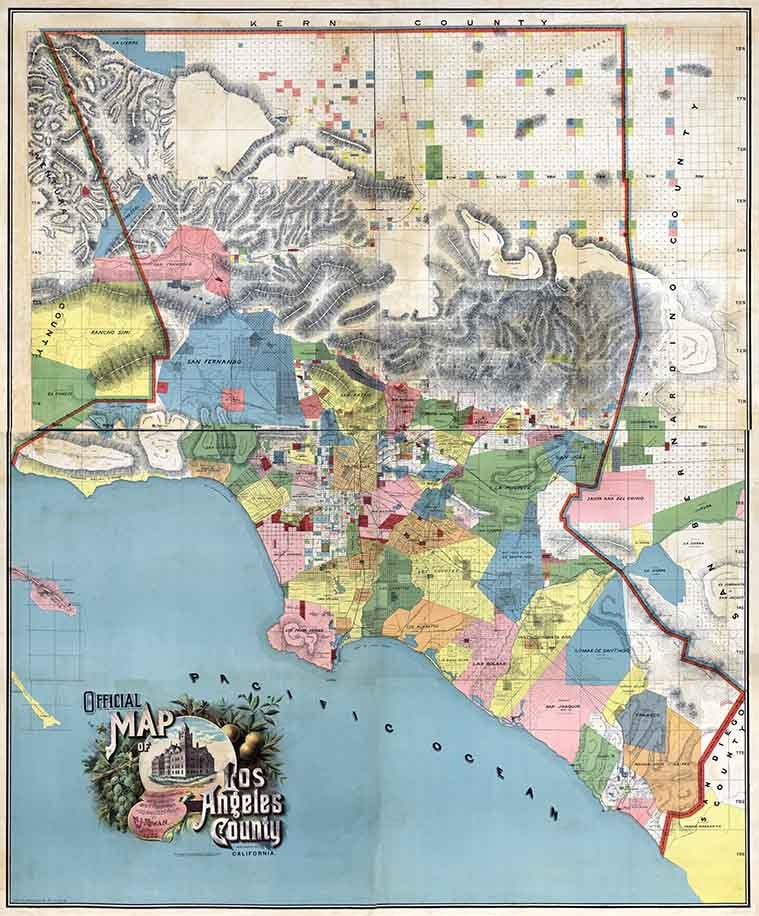 1888 Map of Los Angeles County California