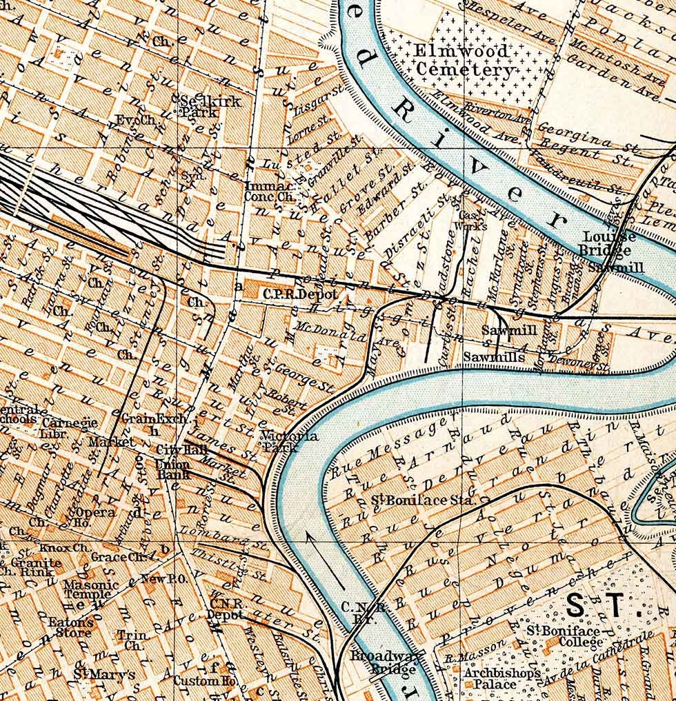 1907 Map of Winnipeg Canada