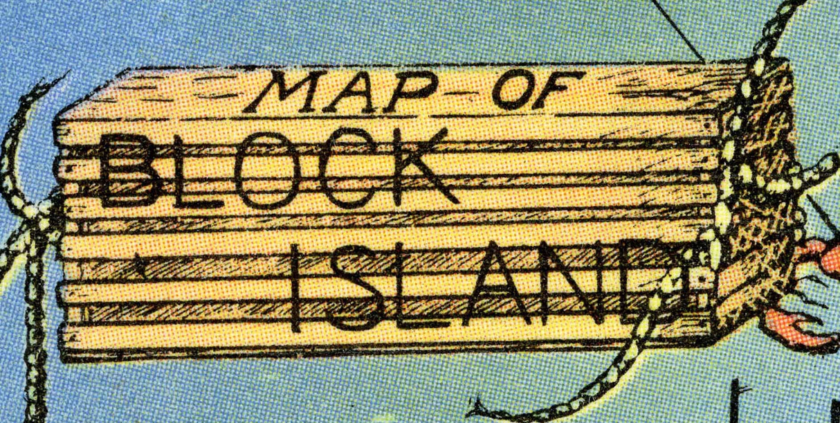 Cartoon Map of Block Island Rhode Island