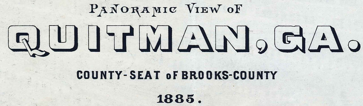 1885 Panoramic Map of Quitman Georgia Brooks County