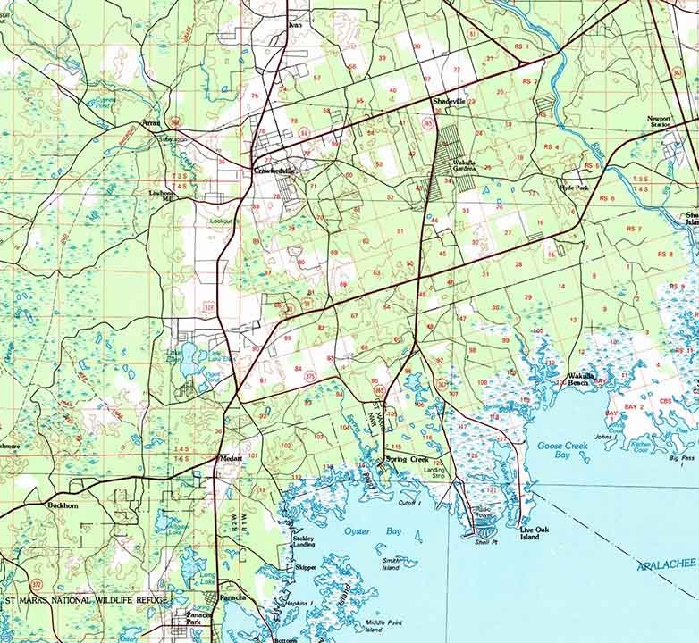 1979 Topo Map of Tallahassee Florida Quadrangle