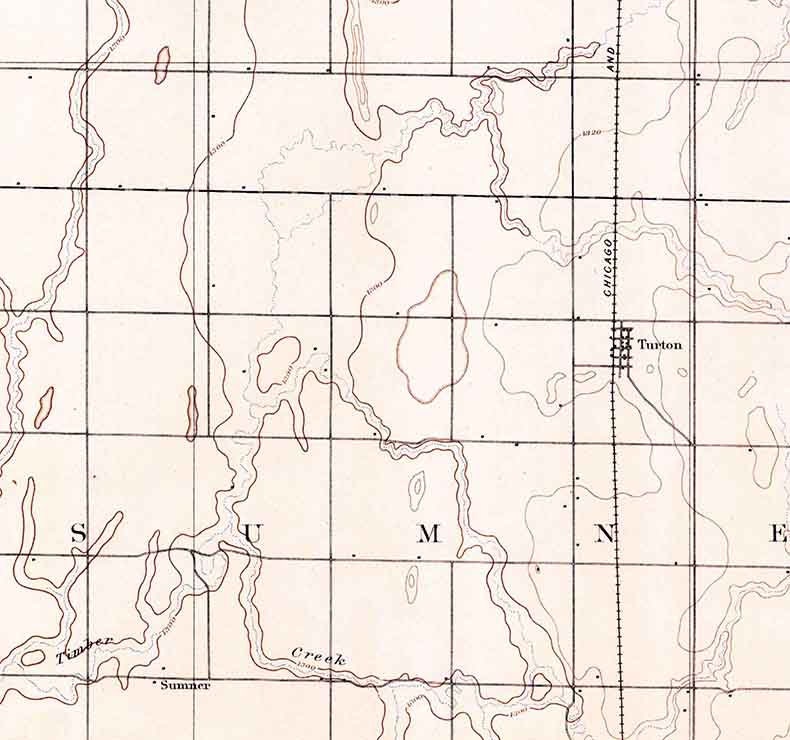 1894 Topo Map of Conde South Dakota