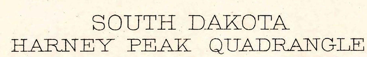 1901 Topo Map of Harney Peak South Dakota Jewel Cave