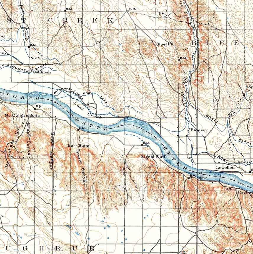 1900 Topo Map of Chappell Nebraska